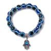 Stretch Bracelets Blue Beads Evil Eyes Bracelet Hamsa Hand of Fatima Lucky Charm for Girl Women