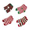 4 Pair Womens Santa Stripes Cozy Warm Plush Slipper Socks for Winter Christmas Gift