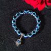 Stretch Bracelets Blue Beads Evil Eyes Bracelet Hamsa Hand of Fatima Lucky Charm for Girl Women