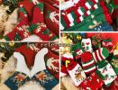 4 Pair Womens Santa Theme Cozy Warm Plush Slipper Socks for Winter Christmas Gift