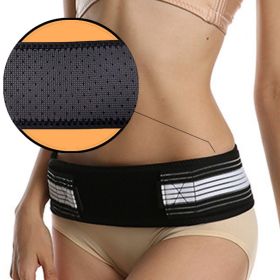 Double-reinforced Pelvic Repair Orthosis Protective Belt (option: Black-With vents-109x9cm)