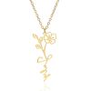 Birth Month Flower Name Necklace Floral Name Necklace