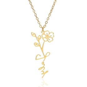 Birth Month Flower Name Necklace Floral Name Necklace (size: July)