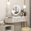 Bedroom Round LED Vanity Mirror with Brightness Dimming